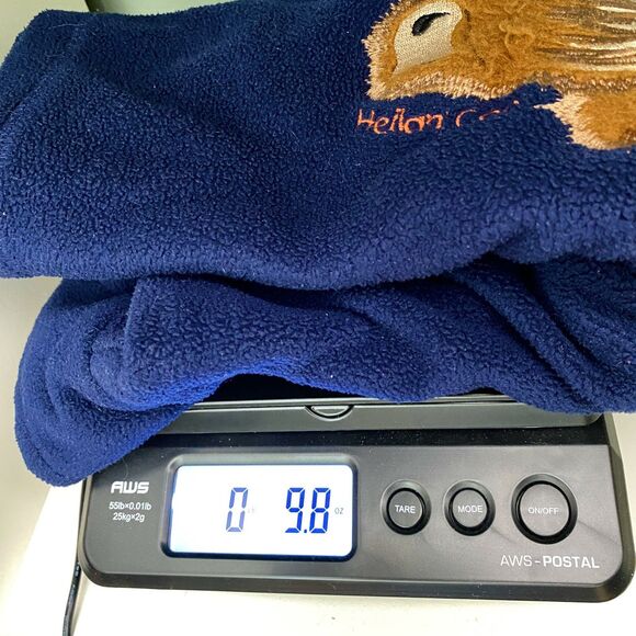 Shire Classics Fleece Pullover Boys Large Highland Cow Embroidered Plaid Collar - Picture 8 of 8